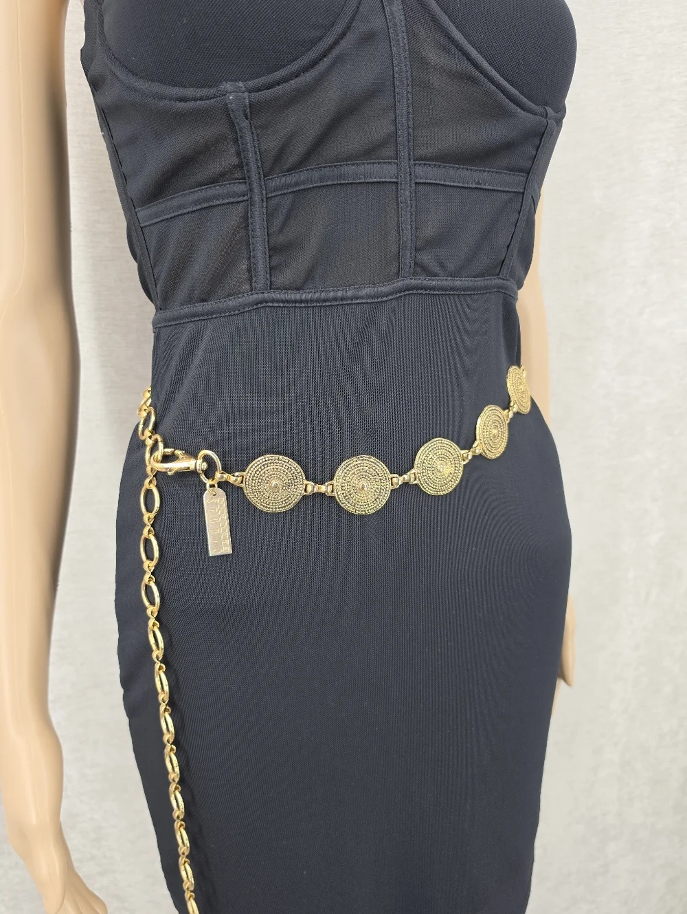 Vintage Italian Gold Medallion Chain Belt - Picture 2 of 9